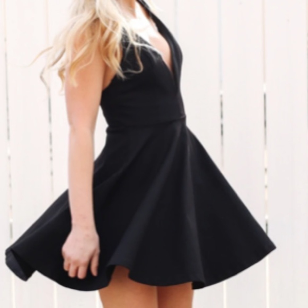 Forever 21 dress black A-line skater style dress size small twirling dress - Picture 2 of 6